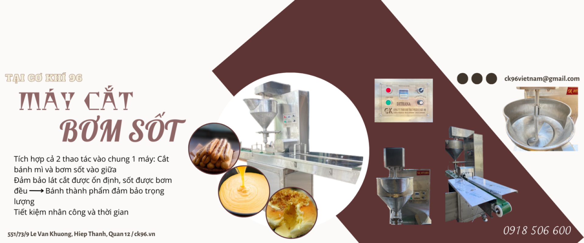 MÁY CẮT BƠM SỐT BÁNH MÌ