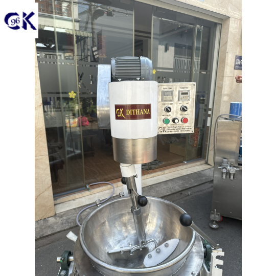 CHẢO XÀO NHÂN TỰ ĐỘNG D500 ĐỔ, KHUNG SẮT NỒI INOX