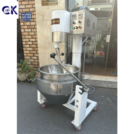 CHẢO XÀO NHÂN TỰ ĐỘNG D500 ĐỔ, KHUNG SẮT NỒI INOX