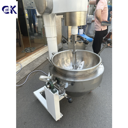 CHẢO XÀO NHÂN TỰ ĐỘNG D500 ĐỔ, KHUNG SẮT NỒI INOX